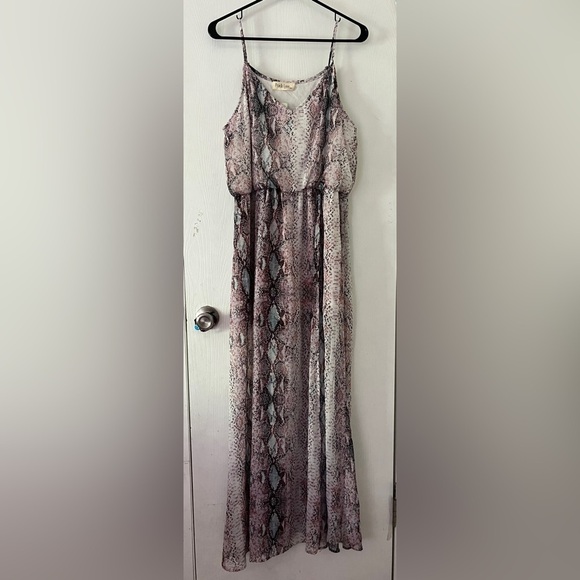 Peach Love California Multicolor Snake Print Dress - Picture 1 of 8